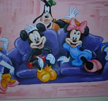 Mickey Mouse and friends Canvas Art | Mickey Mouse Hand Painted Canvas