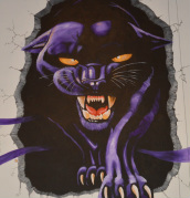 Puma Hand Painted Wall Mural | Large wal Mural | www.madhattercreations.co.uk