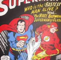 Superman vs The Flash 199 classic edition hand painted canvas art