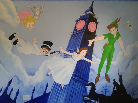 Peter Pan Wall Mural | Peter Pan flying to Never Never Land | www.madhattercreations.co.uk